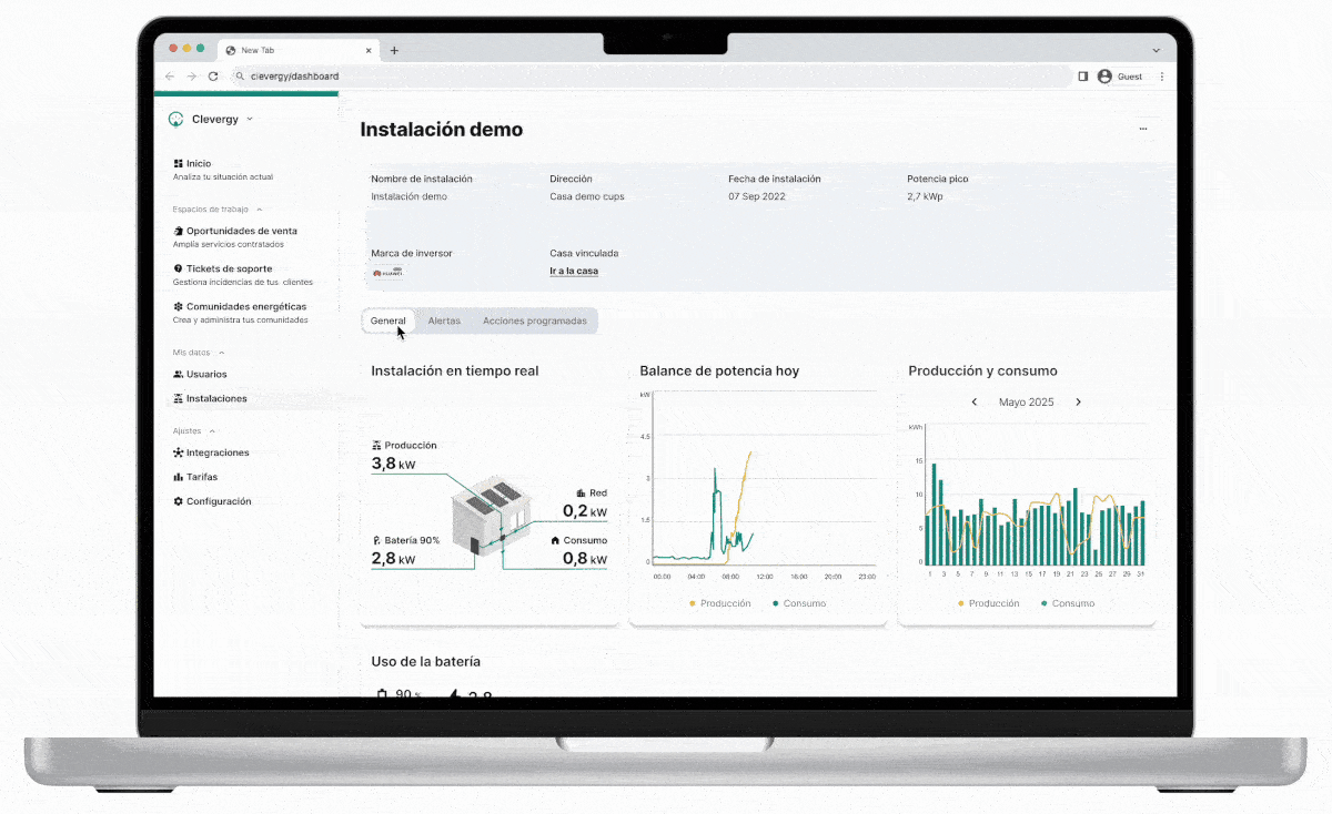 gestion baterias clevergy